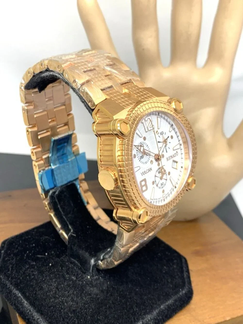 Renato Vulcan Men's Watch Swiss Quartz Chronograph Rose Gold Steel 46mm